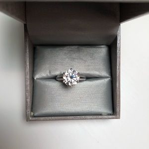 3.00 CT Moissanite Ring Silver size 7